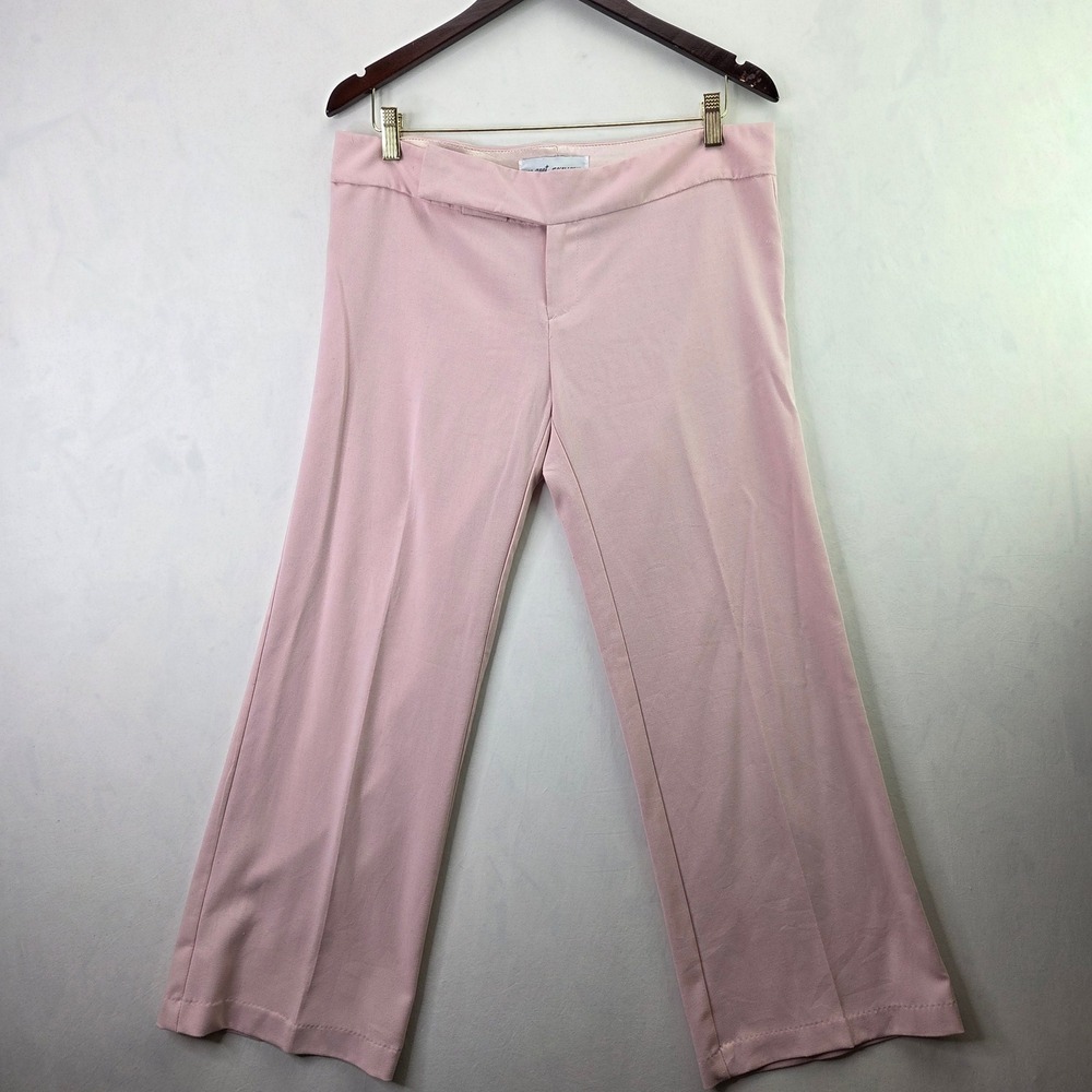 No Appt Necessary Dress Pants Womens Large Pink Good Wide Leg Stretch Trousers